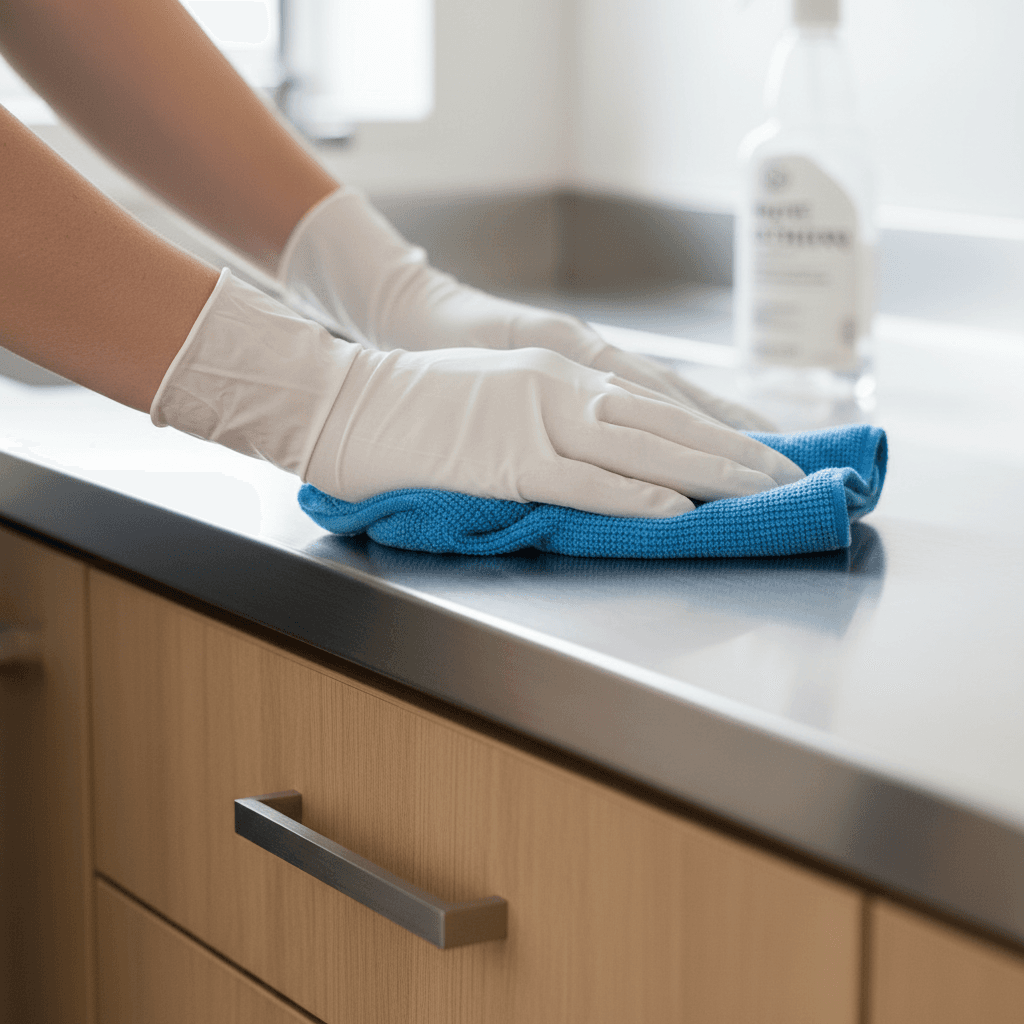 Cleaning caddy with tools used for residential and commercial jobs