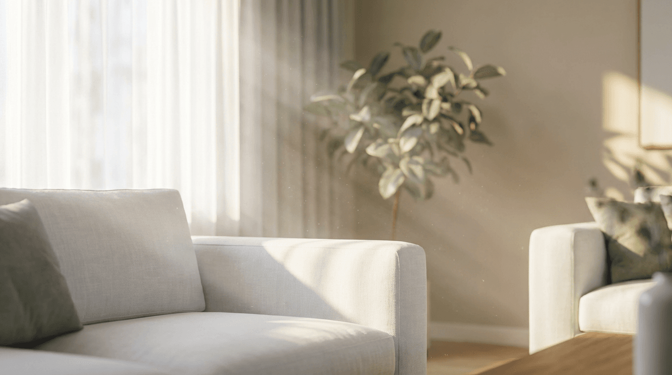Living room after a residential deep clean in Calgary